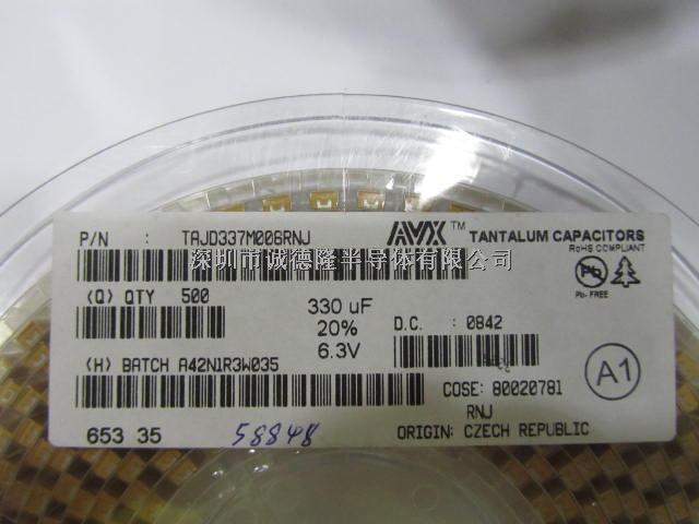 TAJD337M006RNJ AVX鉭電容 D型 7343 330UF 6.3V 代理商-TAJD337M006RNJ盡在買賣IC網