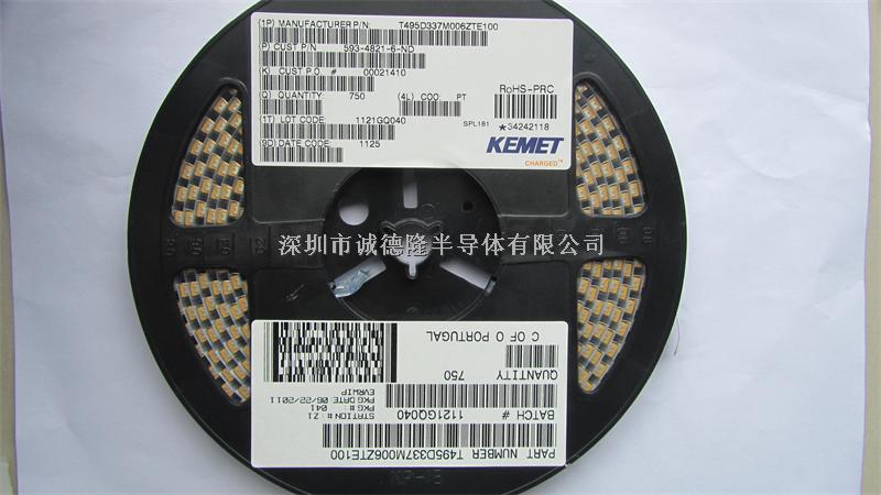 T495D337M006ZTE100 7343 330UF 6.3V 貼片鉭電容 KEMET代理商-T495D337M006ZTE100盡在買賣IC網