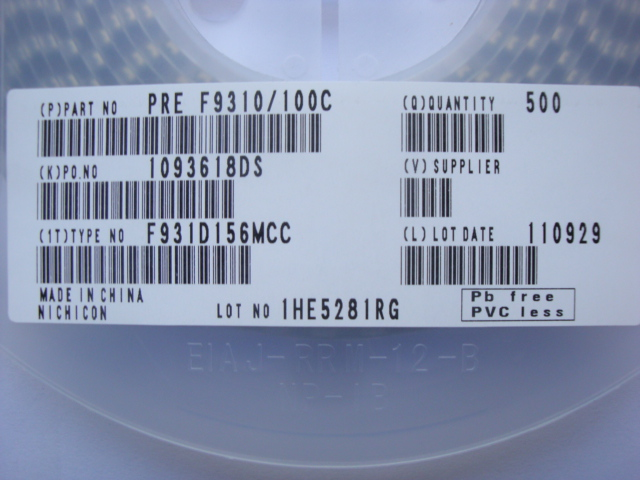 F931A156MCC 15μF 10V 10% 1206 NIC 鉭電容 全系列供應-F931A156MCC盡在買賣IC網