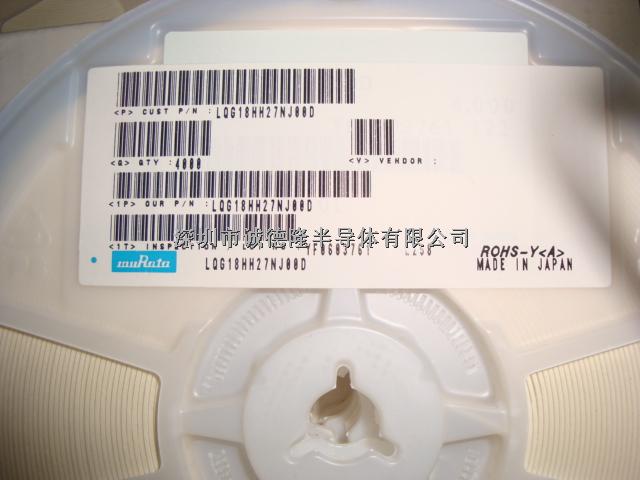 LQG18HH27NJ00D 27nH 350mA 5%  0603 MURATA 線圈電感器 全系列供應-LQG18HH27NJ00D盡在買賣IC網
